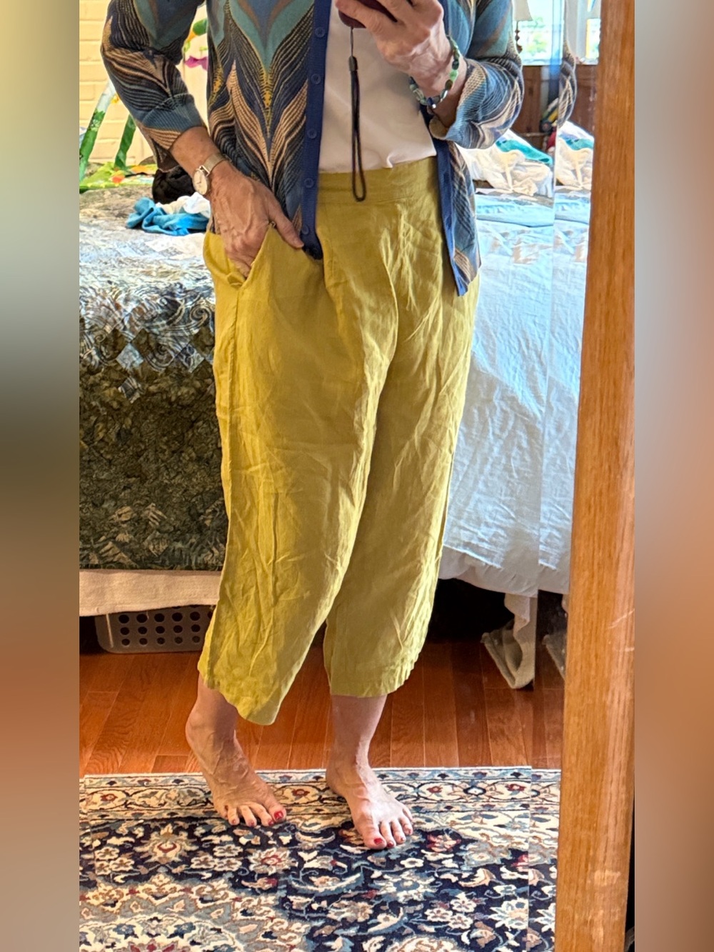 Lightweight Linen Crop Pants from Flax.